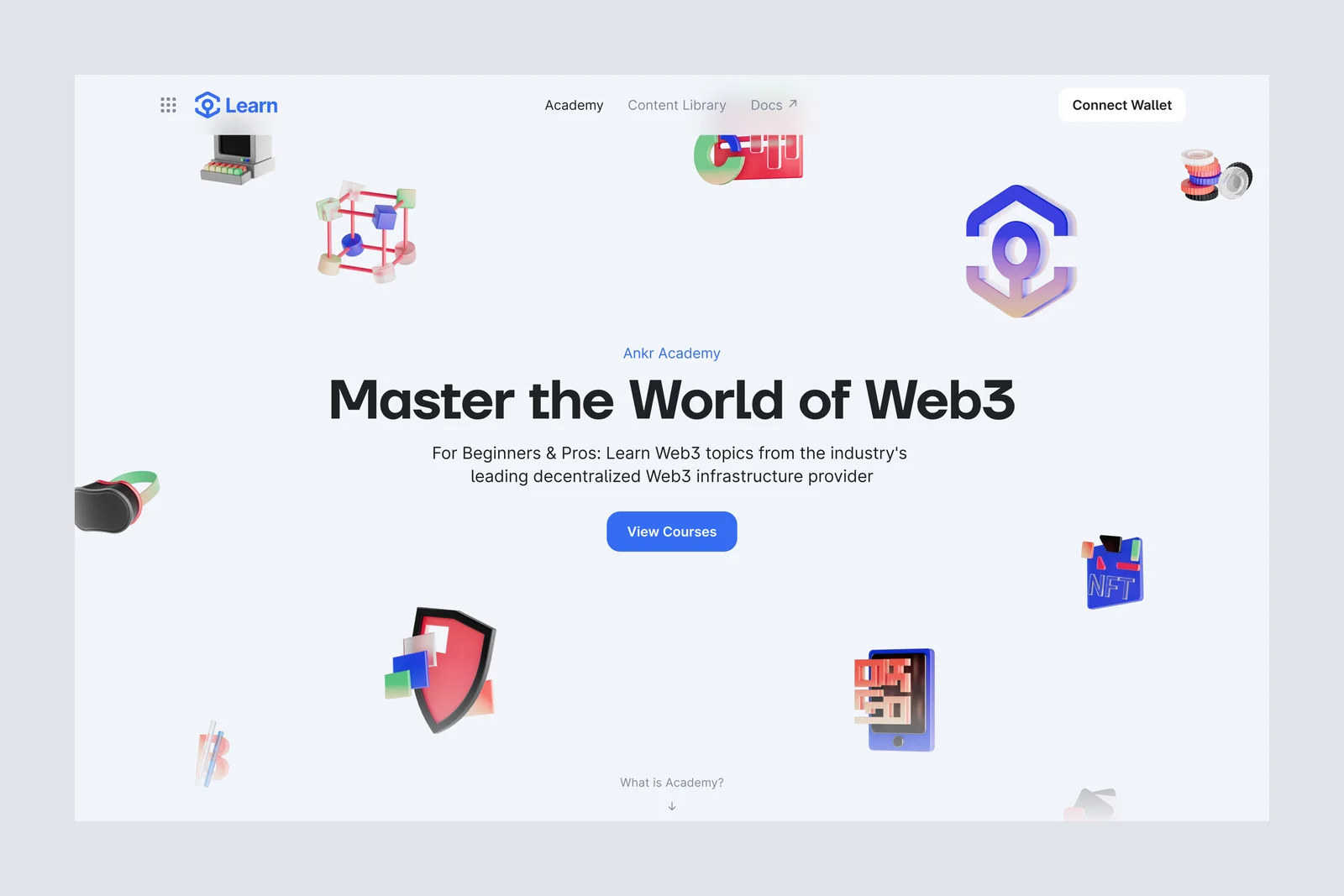 Ankr Learn website home page.