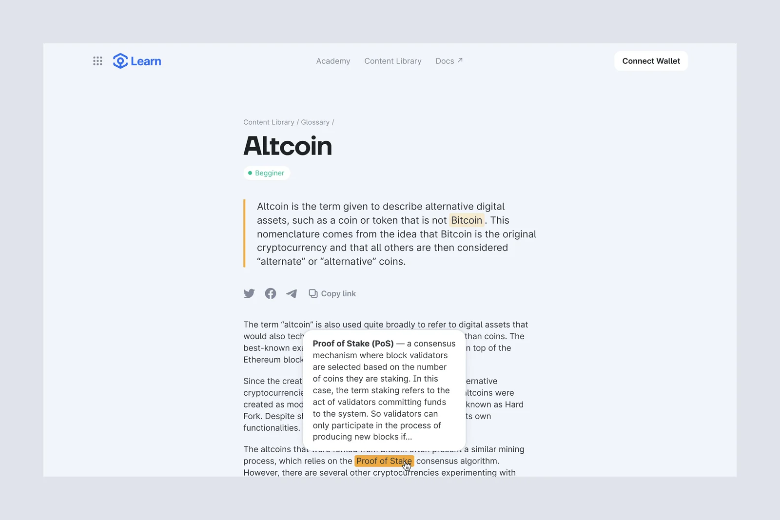 Ankr Learn glossary term page.