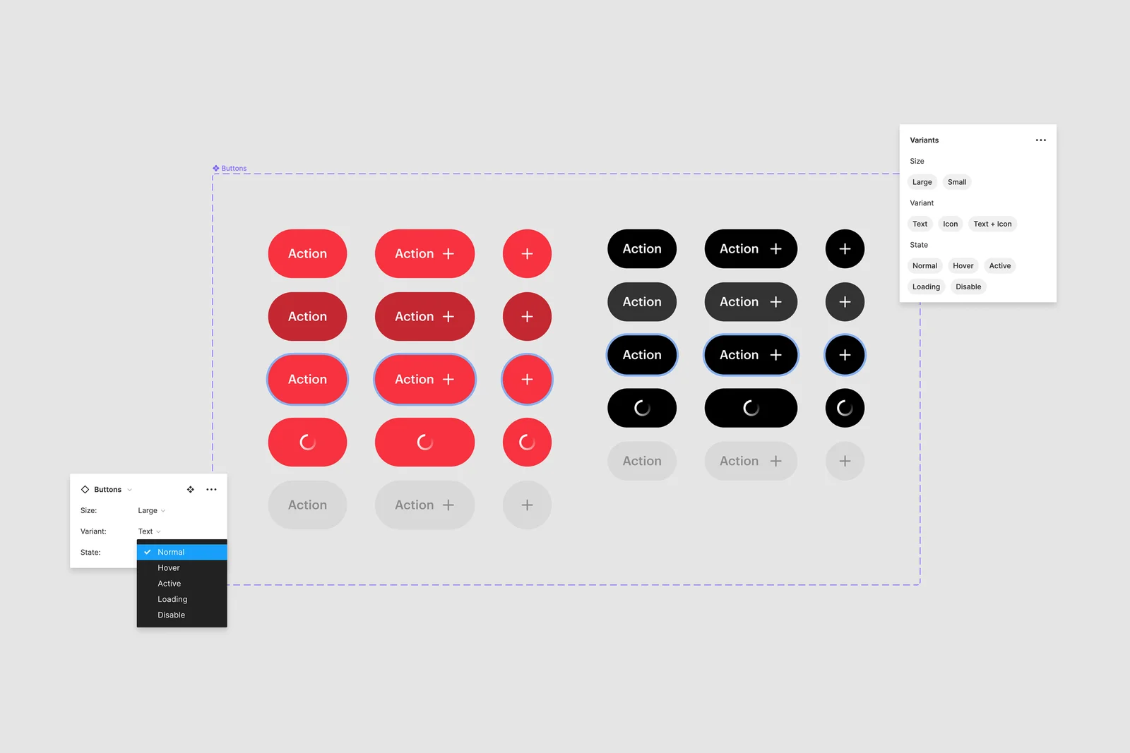 Jetson button components and states.