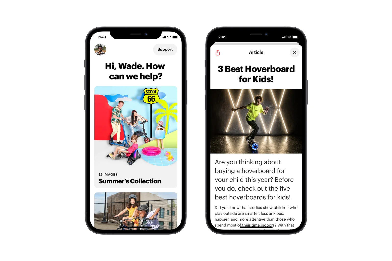 Jetson app home and editorial content.