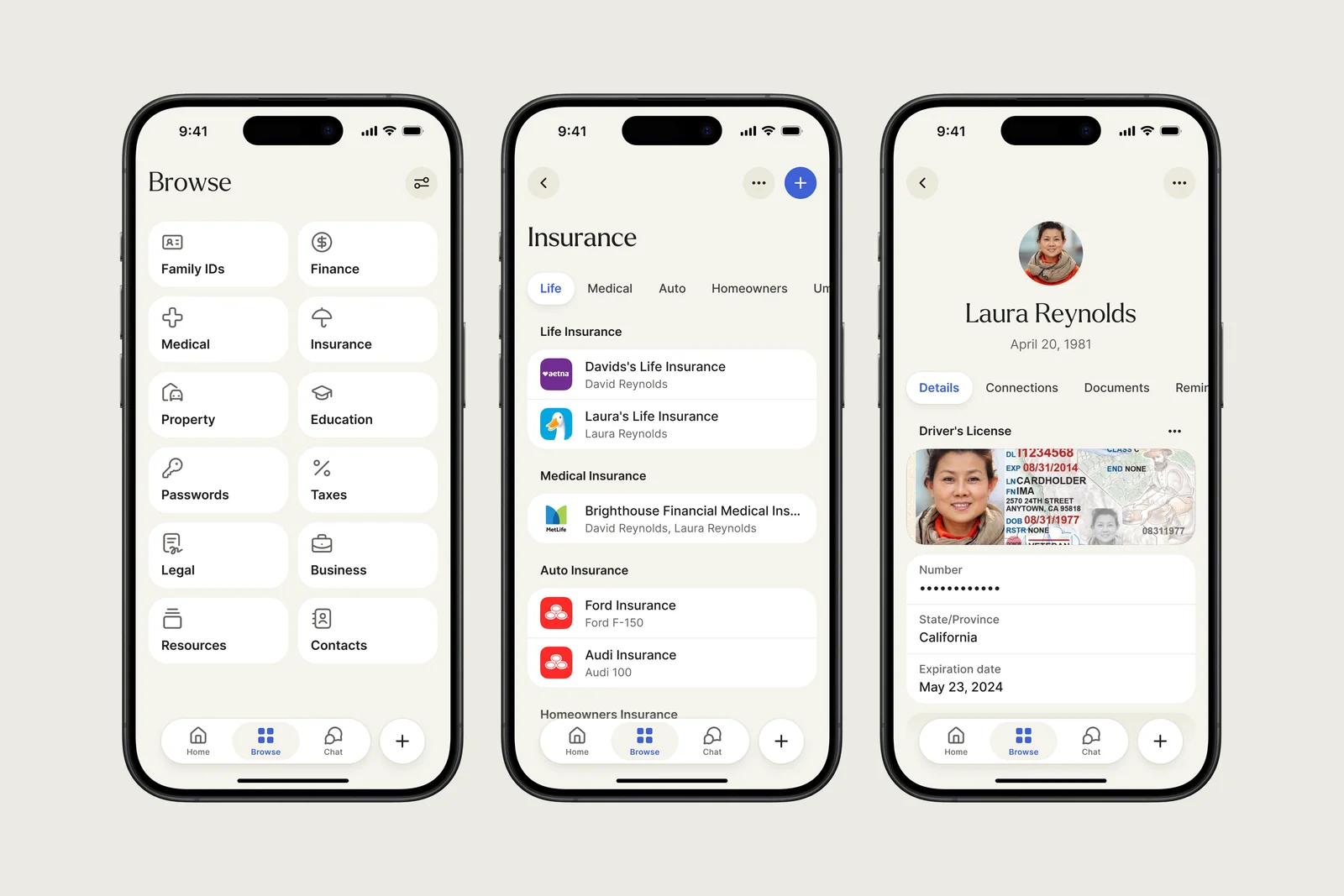Trustworthy mobile browse and profile screens.