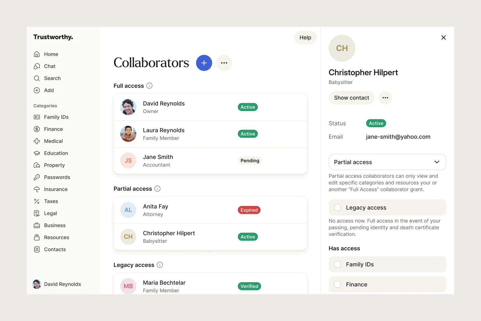 Trustworthy collaborator settings.